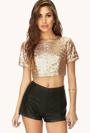 Black And Gold Crop Top Glitter Crop Top Fashion Top Outfits Forever 21 Outfits