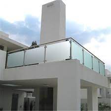 Glass railing available for stairs, decks, and balcony. Exterior Tempered Glass Balcony Terrace Deck Baluster Railing Design