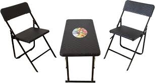 Klapptisch Mit 2 Stuhlen Rattan Optik Balkon Set Stuhle Tisch Hohenverstellbar Klapptisch