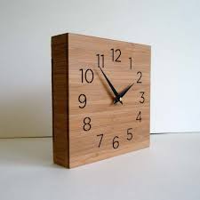 Modern Clock Wooden Box Wall Or Desktop Clock Simple Design Square Clock Wanduhr Holz Wanduhren Und Holz Ideen