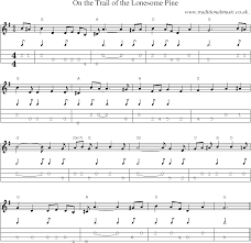 Music Score And Mandolin Tabs For On The Trail Of The