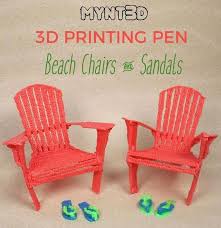 Diy Miniature Beach Chairs And Sandals Made With A 3d Printing Pen Download The Free Template Stencil From Mynt3d Cl 3d Printing Pen 3d Printing Diy 3d Pen