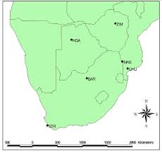 Africa lake is a water feature in british columbia. Map Of Southern Africa Showing Sampling Sites Mentioned In This Download Scientific Diagram