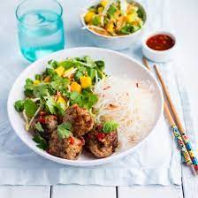 Pork Bun Cha With Mango Salad And Vermicelli Nadia Lim Recipe Mango Salad Pork Buns Recipes