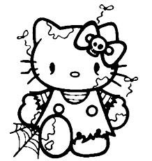 Anche se si pensa possa essere una gattina, in realtà hello kitty è una bambina inglese di otto anni di nome kitty white. Halloween Disegni Da Colorare Hello Kitty