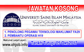 Iklan jawatan kosong terkini 2021 jawatan kosong kerajaan 2021 jawatan kosong swasta 2021. Jawatan Kosong Usim Universiti Sains Islam Malaysia 05 Oktober 2017 Jawatan Kosong Kerajaan Swasta Terkini Malaysia 2021 2022