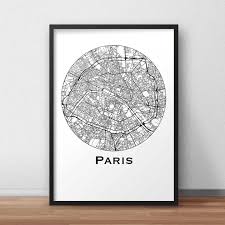 Affiche A4 Carte Paris Minimalist Map City Map Poster De Ville Decoration Murale Plan De Ville Impression D Art Art Carte Carte Paris Affiche
