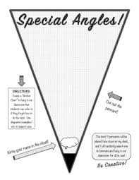 Special Angles Pennant Graphic Organizer Anchor Chart