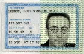 John Lennon's green card, 1976