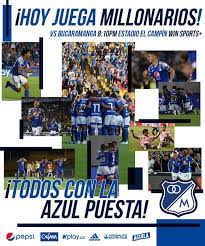 Hoy juega millonarios hoy nuevamente esperamos dejen la vida en la ciudad de barranquilla porque no podemos perder ser campeón es una obligación #dignidadxmillonarios. Facebook