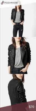 Topshop Biker Leather Jacket Cropped Faux Leather Jacket Leather Jacket Topshop