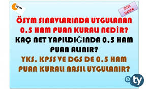 Ham puan sadece tyt ve ayt sınavlarından aldığınız puanlardır. Osym Sinavlarinda Uygulanan 0 5 Ham Puan Kurali Nedir