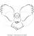 Outline Simple Flying Owl Drawing