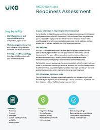 Maybe you would like to learn more about one of these? Ukg Dimensions Readiness Assessment Datasheet Kronos
