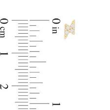 Child S Cubic Zirconia Lightning Bolt Stud Earrings In 10k Gold Piercing Pagoda Lightning Bolt 10k Gold Lightning Bolt Design