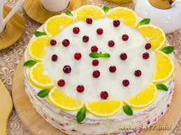 Торт «Роман лимона с клюквой»