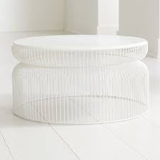 Shop Spoke Marble White Metal Coffee Table Hand Welded Spokes Of White Coated Iron Wire Shape Wicker Coffee Table Metal Coffee Table Coffee Table Alternatives