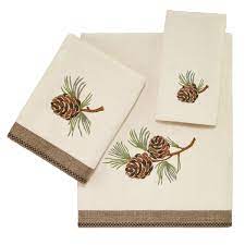 They can also be placed on the bathroom floors to avoid slips. Pine Creek Pine Cone Bath Towels