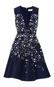 Navy Silk Pearl Embellished Party Dress Moda Operandi Embellished Party Dress Silk Cocktail Dress Embellished Dress