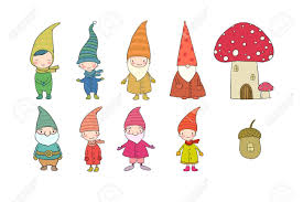Set With Little Cute Gnomes Forest Elves Doodle Boys In Fancy Dresses Fairy Tale Character Aff Forest Vector Illustration Free Vector Art Illustration