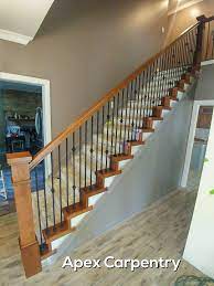 Cottonwood Heights Utah Railing Stair Railing Makeover Wood Railing Hardwood Stair Treads