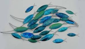 Shoal Of Blue Fish Fish Sculpture Fish Wall Art Fish Art