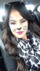 How To Make A Cat Face With Makeup For Halloween Cat Halloween Makeup Leopard Makeup Halloween Halloween Makeup
