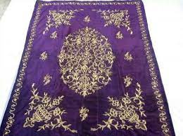yatak ortusu bed cover goldwork embroidery on velvet technique sarma maras isi late ottoman ca 1900 nakis tasarimlari antikalar oya