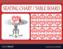 table number card collection seating chart