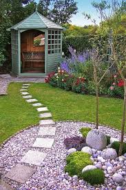 This Garden Design Is Stunning And Simple The Gorgeous Green Seating Area The Beautiful Stone Section An Garden Design Garden Inspiration Beautiful Gardens
