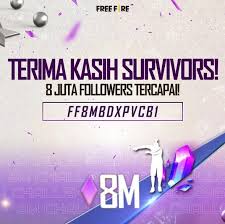 Kode redeem ff ini sendiri resmi dikeluarkan oleh pihak official garena, dan tidak ada namanya generator kode untuk menghasilkan kode sendiri. Kode Redeem Ff 8m Followers Ig Resmi Garena Berhadiah Emote