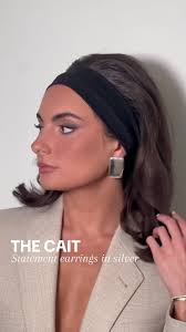 THE CAIT 🩶 Statement Earrings @Paige DeSorbo #aureumcollective  #statementearrings #silveraccessories #paigedesorbo #itgirl #nycootd