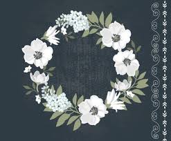 Download transparent flowers vector png for free on pngkey.com. Jpg Cm0049 Vintage Black And White Floral Wreath Clipart Wedding Invitation Clip Art Hand Drawn Flowers Png Patterns Vector Clip Art Art Collectibles Deshpandefoundationindia Org