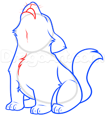 Howling Wolf Pup Drawing Tutorial Step By Step Forest Animals Animals Free Online Drawing Tutori Drawing Tutorial Wolf Howling Drawing Fox Drawing Tutorial