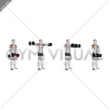 Keep the back straight and feet planted flat on the floor. Dumbbell Lateral To Front Raise Gym Visual Front Raises Workout Routine For Men Dumbbell