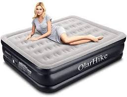 Amazon Com Olarhike Queen Air Mattress With Built In Pump For Guests Inflatable Double High Elevated Airbed With Comforta Inflatable Bed Air Mattress Air Bed