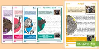 Australian Animals For Kids Animal Fact Sheets