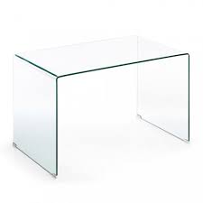 Lxb=110 x 54 cm d= 6mm höhe: Schreibtisch Aus Vorgespanntem Transparentem Glas Design Pansy