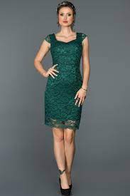 Zumrut Yesili Dantelli Kisa Elbise Abk010 Resmi Elbise The Dress Elbise