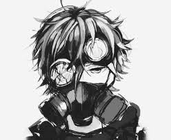 Black And White Characters Anime Anime Boy Toxic Mascara Anime Mascaras De Gas Anime