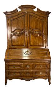 Painted secretary desks antique secretary desks secretary desk with hutch painted desks refurbished furniture paint furniture repurposed gallery buff and wythe blue painted vintage secretary hutch. Vintage French Provincial Walnut Secretary Desk Hutch Chairish