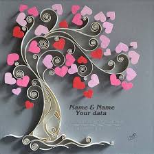 Original Paper Quilling Wall Art The Love Tree This Is A One Of A Kind Piece Of Art This Wal Geschenke Selber Basteln Papier Basteln Ideen Kunst Auf Papier
