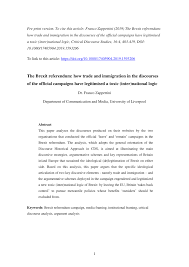 We did not find results for: Pdf The Brexit Referendum How Trade And Immigration In The Discourses Of The Official Campaigns Have Legitimised A Toxic Inter National Logic