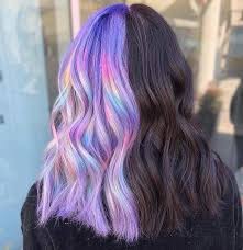 This style manages to pull the hair back away from your face and keep your hair neat and tidy. Idk Who Did This Hair But I M In Love Dyedhair Hair Styles Half Dyed Hair Split Dyed Hair