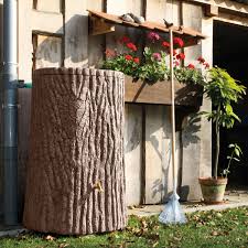 Regentonne Baumstamm Evergreen 475 L Hellbraun Regentonne Regenfass Regenwassertonne
