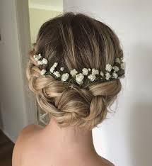 Colors are a very good option to highlight cute short tresses. Boho Wedding Hair An Updo With Braids Boho Wedding Hair Wedding Hairstyles For Medium Hair Short Wedding Hair