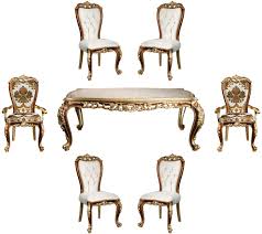 Because our furniture is handcrafted in america by master craftsmen, it is not only solid wood, but solid value. Casa Padrino Luxury Baroque Dining Room Set White Gold Brown Gold 1 Dining Room Table 6 Dining Chairs Noble Dining Room Furniture In Baroque Style Noble Magnificent