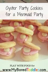 My son loves making s'mores during the summer, but we don't always have a campfire. Oyster Party Cookies For A Mermaid Party Kids Party Food Birthday Party Treats Food