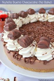 Recipe For A Nutella Bueno Cheesecake No Bake Delicious Creamy No Bake Cheesecake With Nutella Sprea Nutella Recipes Easy Nutella Recipes Cheesecake Recipes