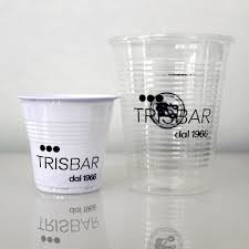 Servizio a 360° dallo studio grafico di un'immagine ad hoc per il cliente alla sua realizzazione Stampa Bicchieri Plastica Personalizzati Per Il Tuo Locale Linea Horeca